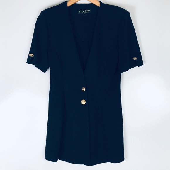 ST. JOHN Basic Santana Knit Sweater Cardigan